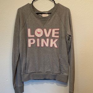 Love pink sweat shirt